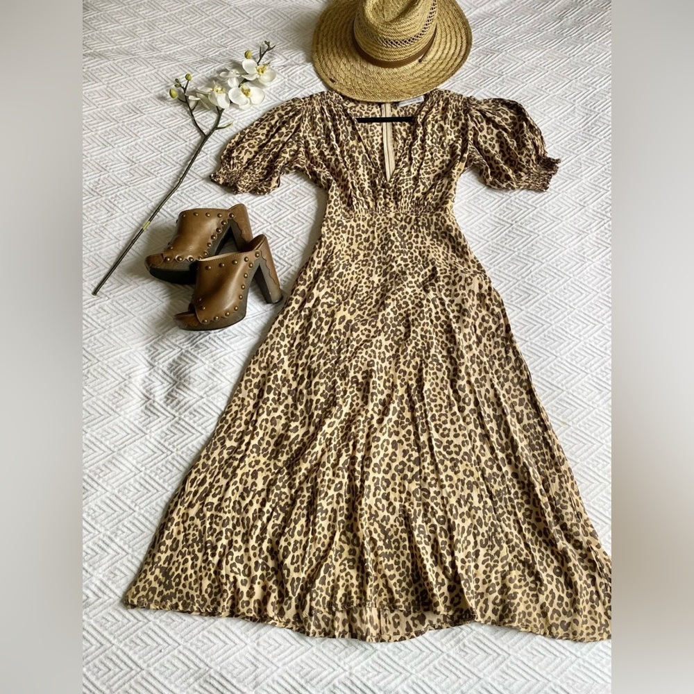 Faithful the Brand Marie Louise Midi Dress In Animal Print | 6